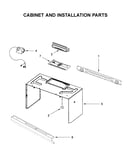 Cabinet and installation parts