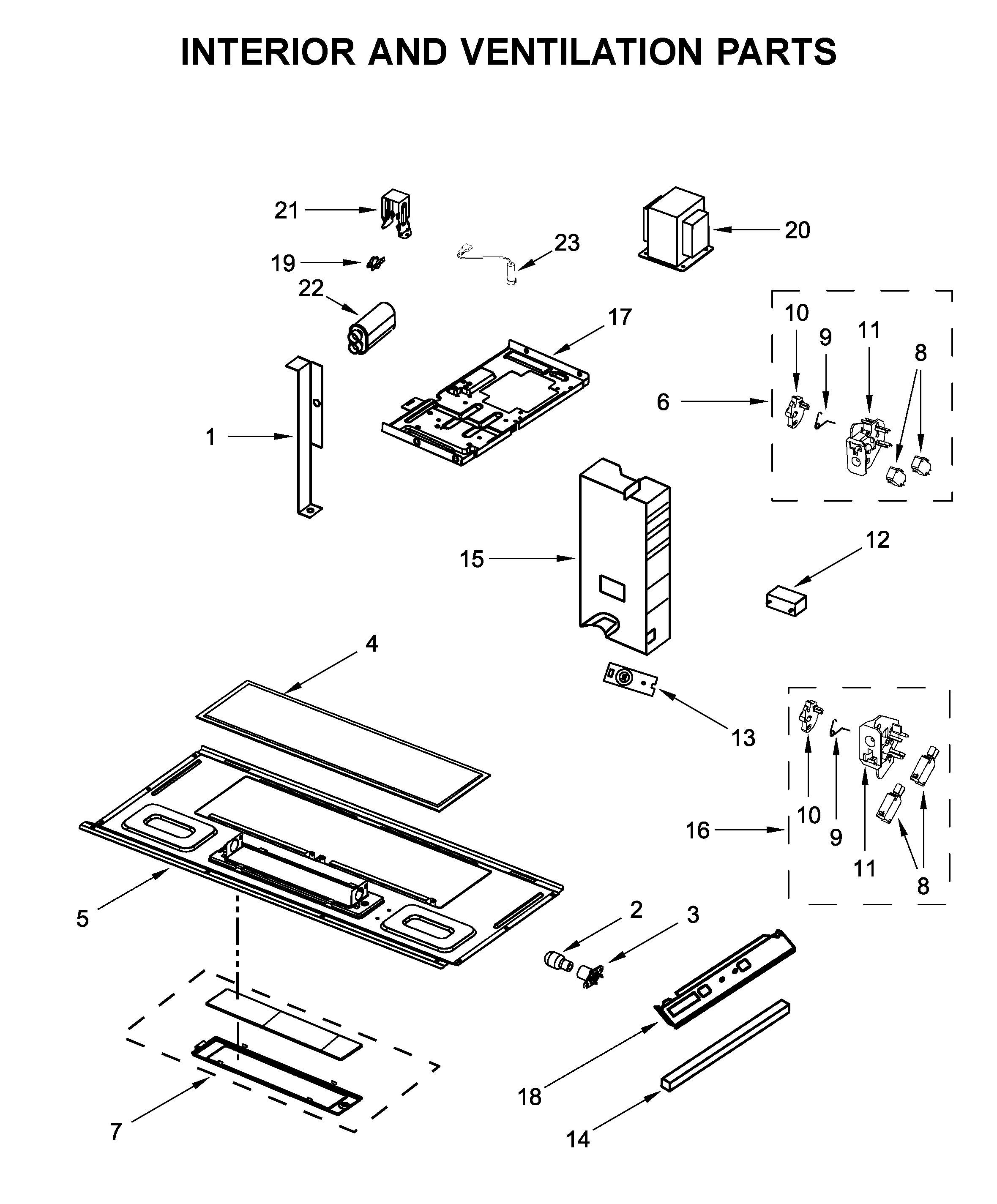 Interior and ventilation parts