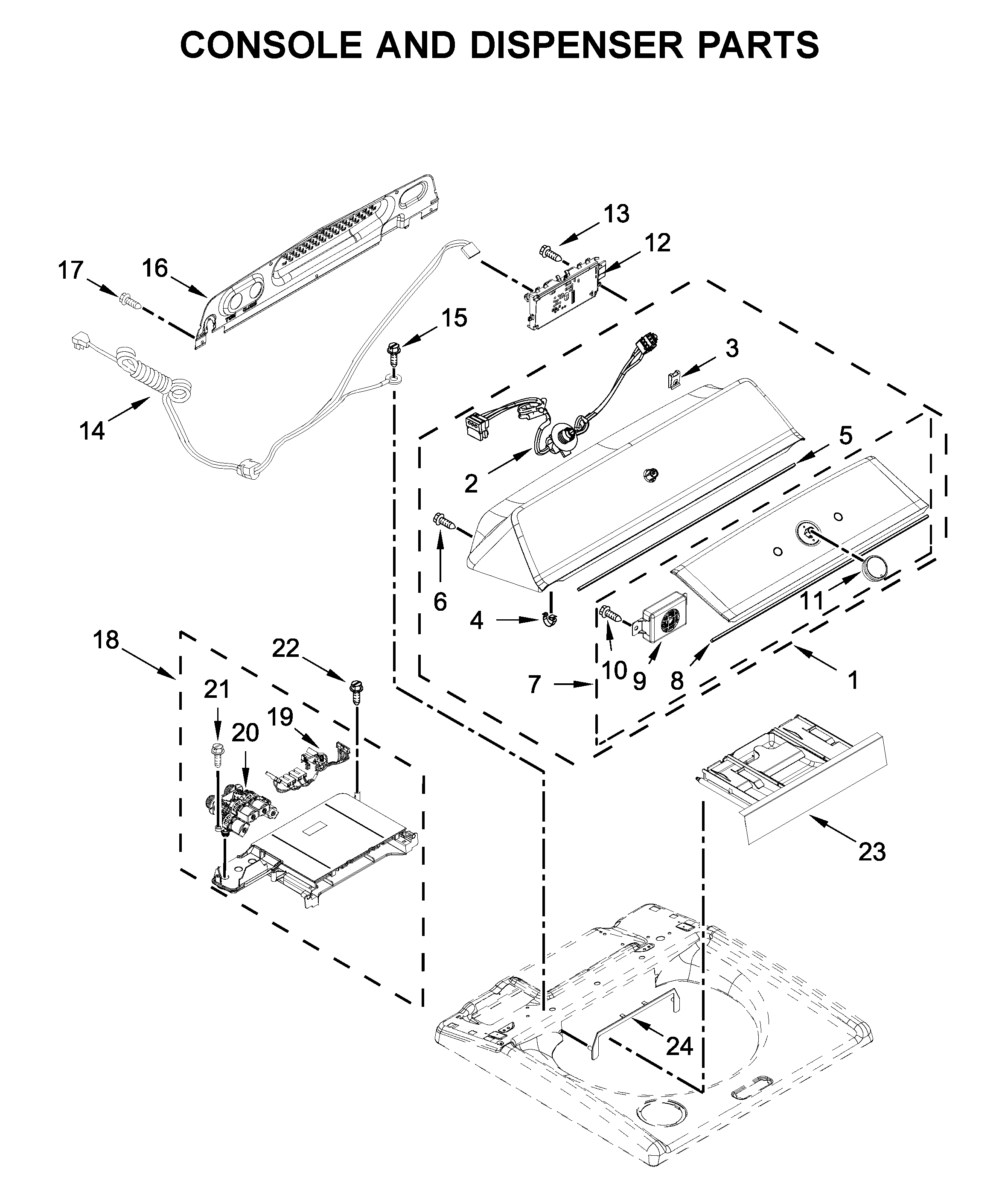 Console and dispenser parts