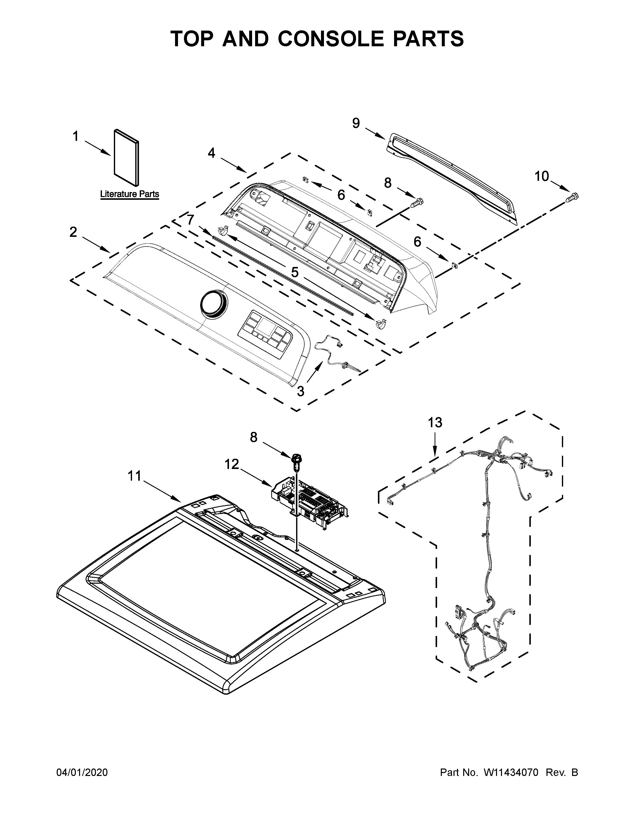 Top and console parts