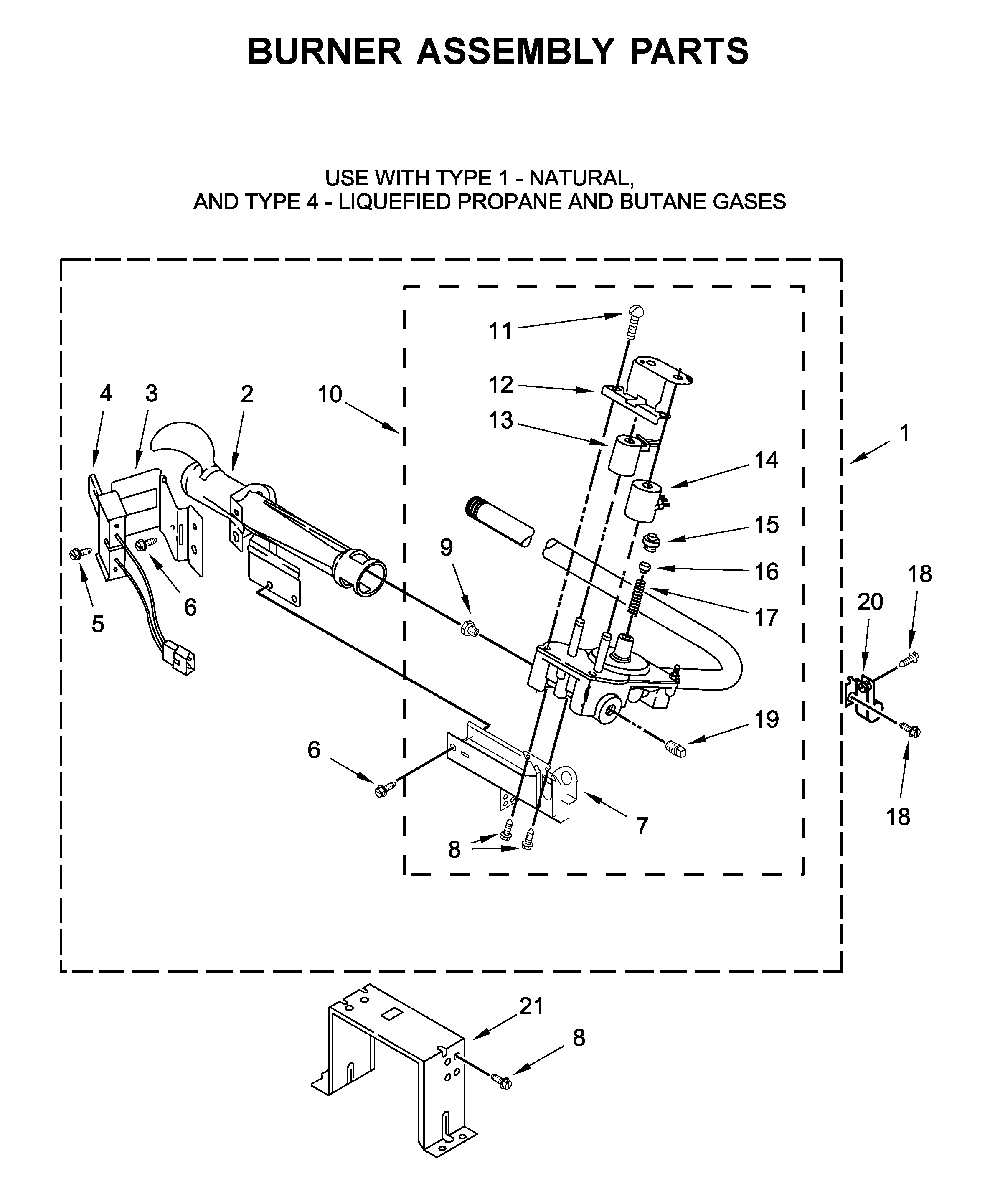 Burner assembly parts
