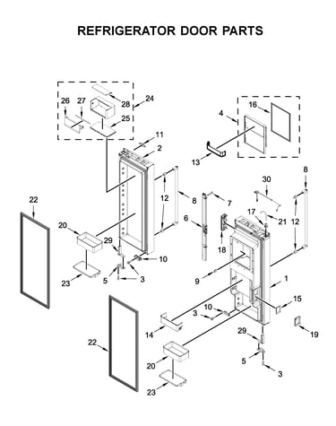 Refrigerator door parts