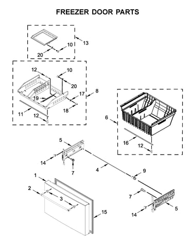 Freezer door parts