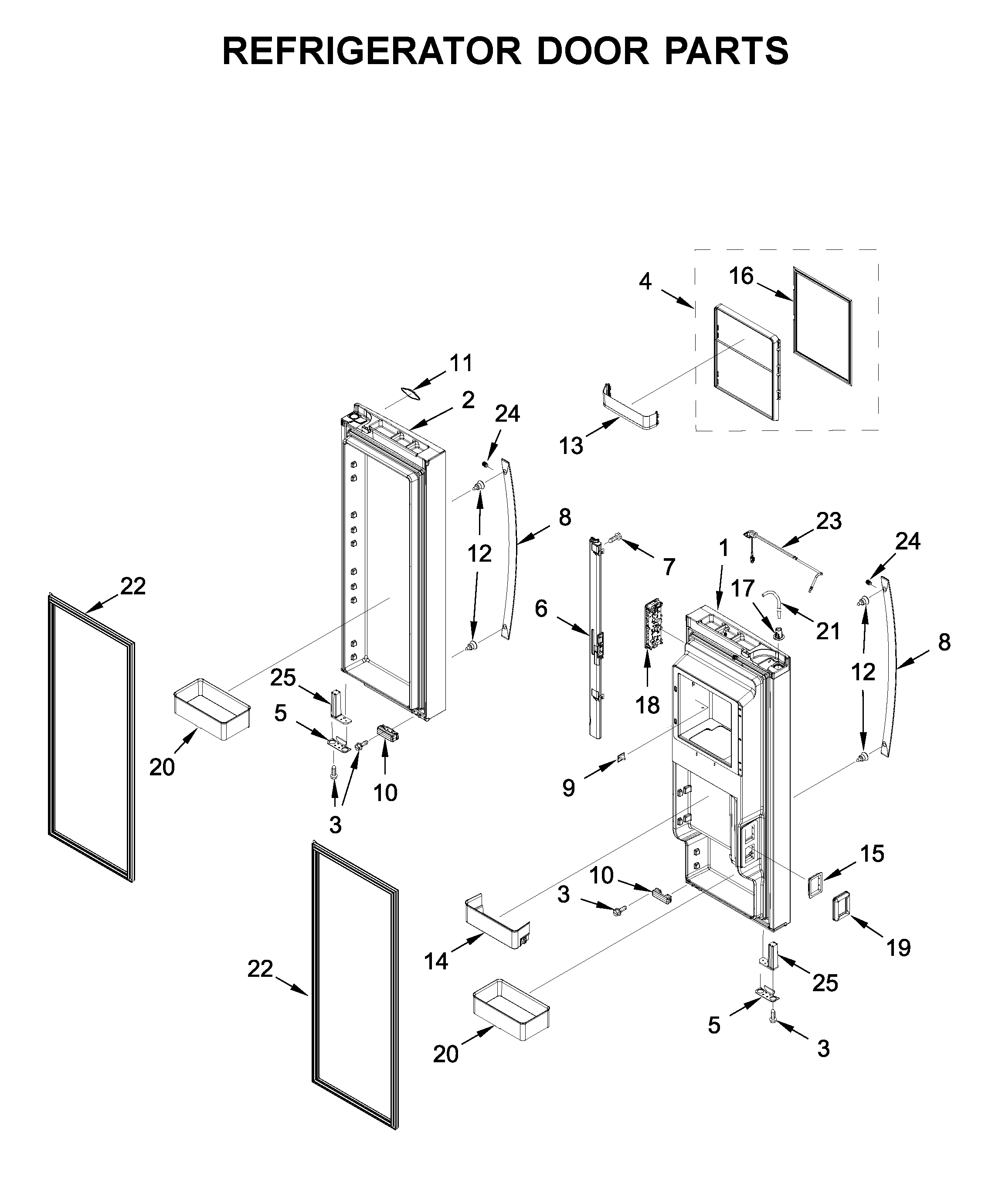 Refrigerator door parts