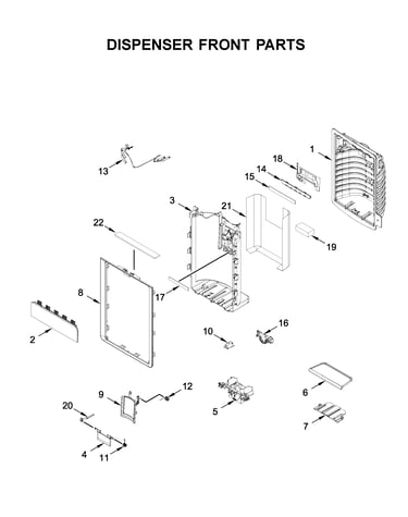 Dispenser front parts