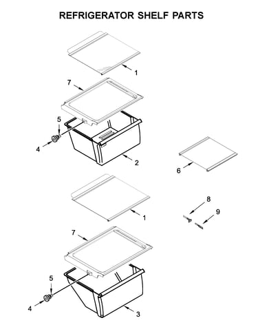Refrigerator shelf parts