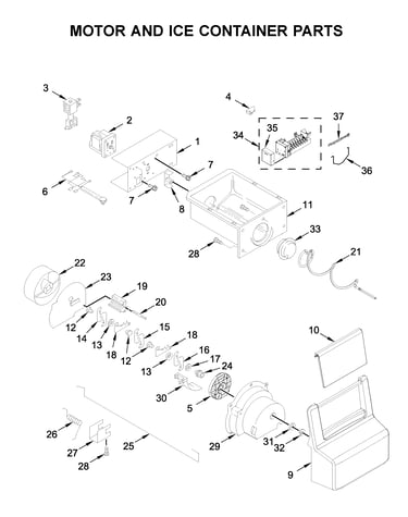 Motor and ice container parts