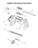 Cabinet and installation parts