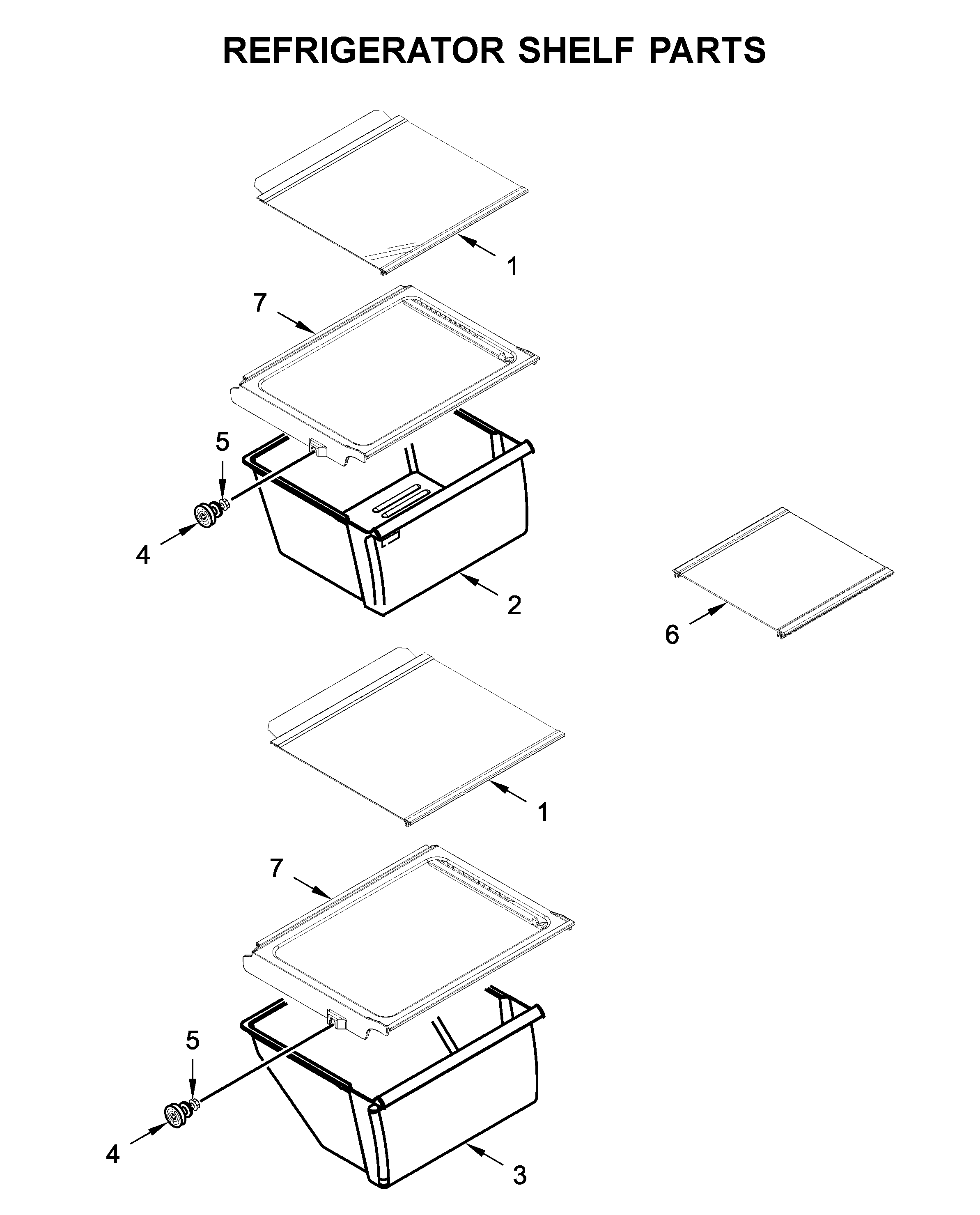 Refrigerator shelf parts