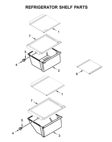Refrigerator shelf parts