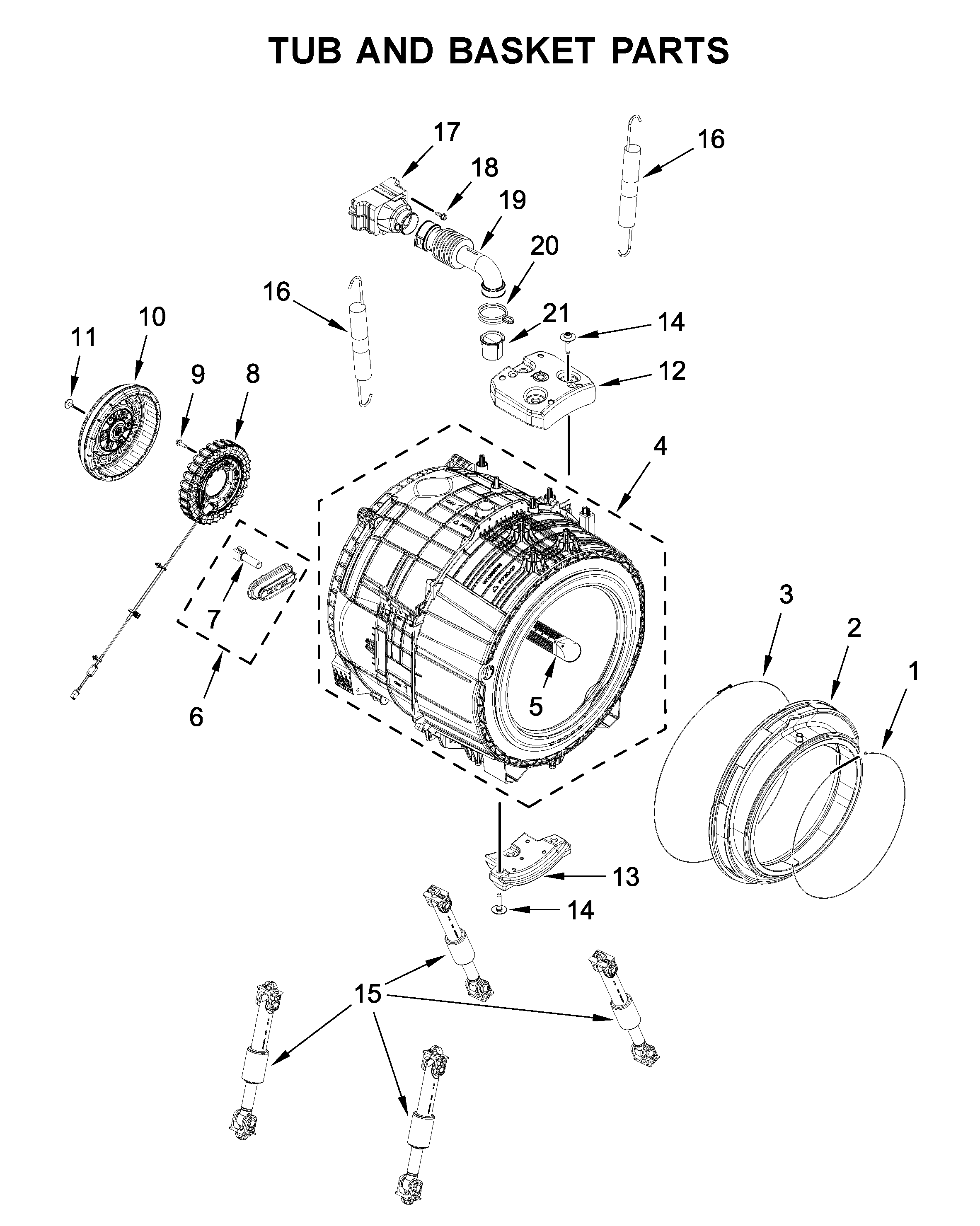 Tub and basket parts