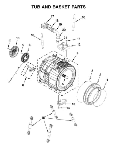 Tub and basket parts