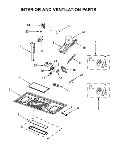 Interior and ventilation parts
