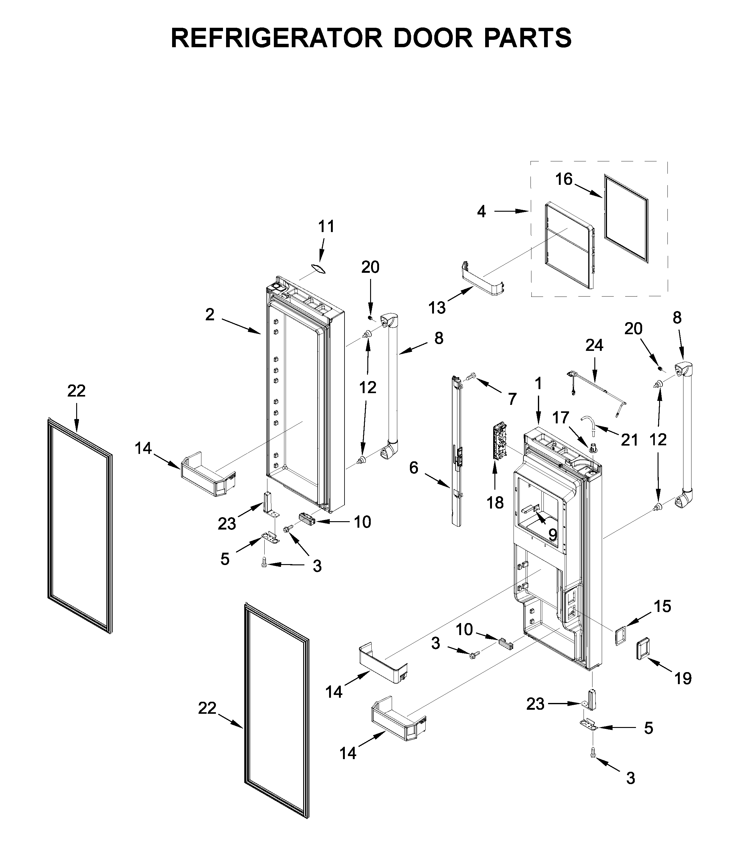 Refrigerator door parts