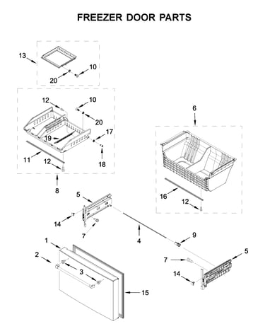 Freezer door parts