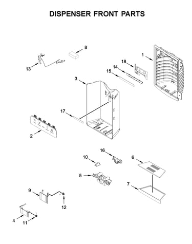 Dispenser front parts