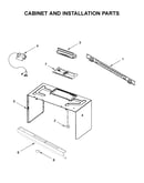 Cabinet and installation parts