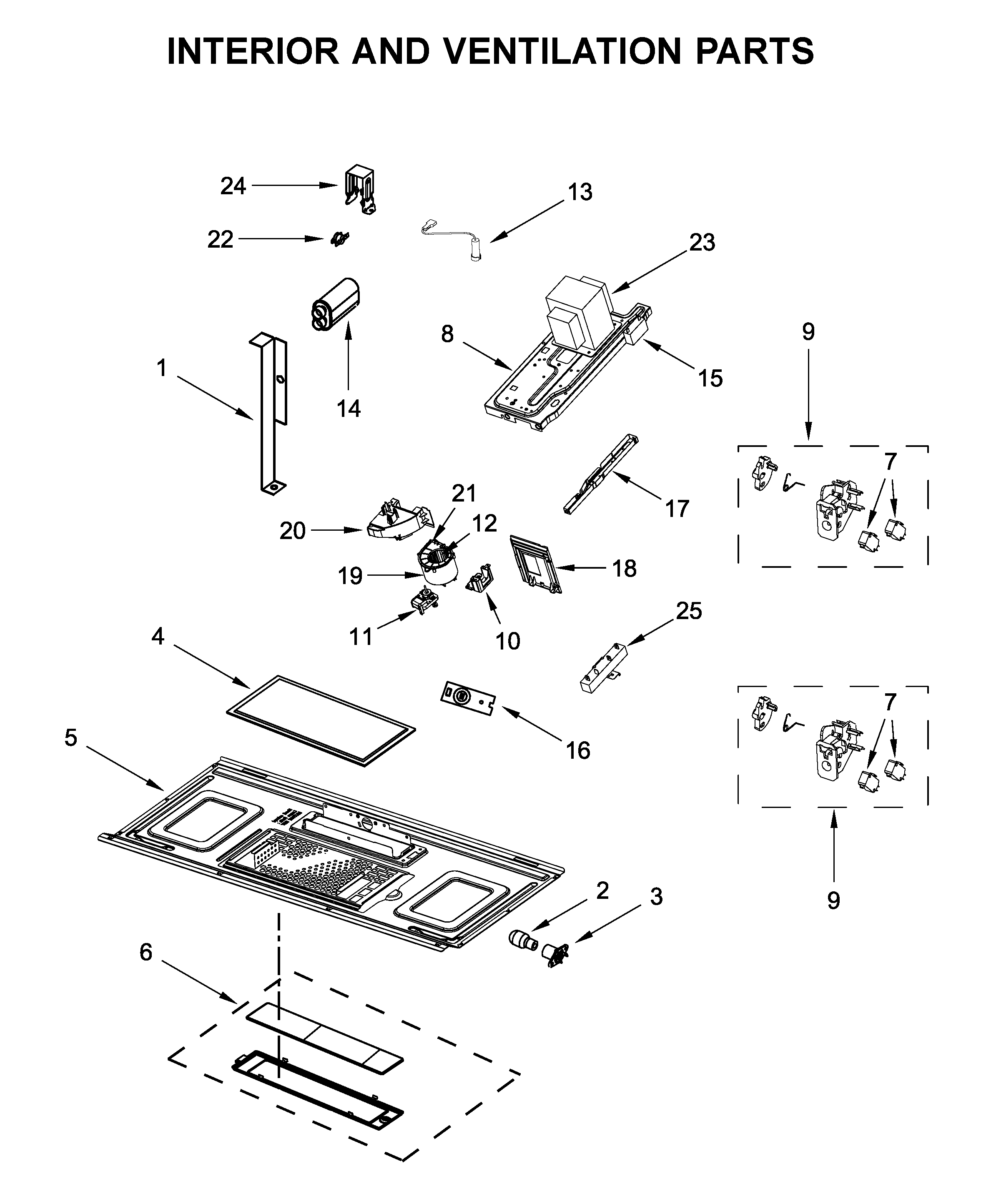 Interior and ventilation parts
