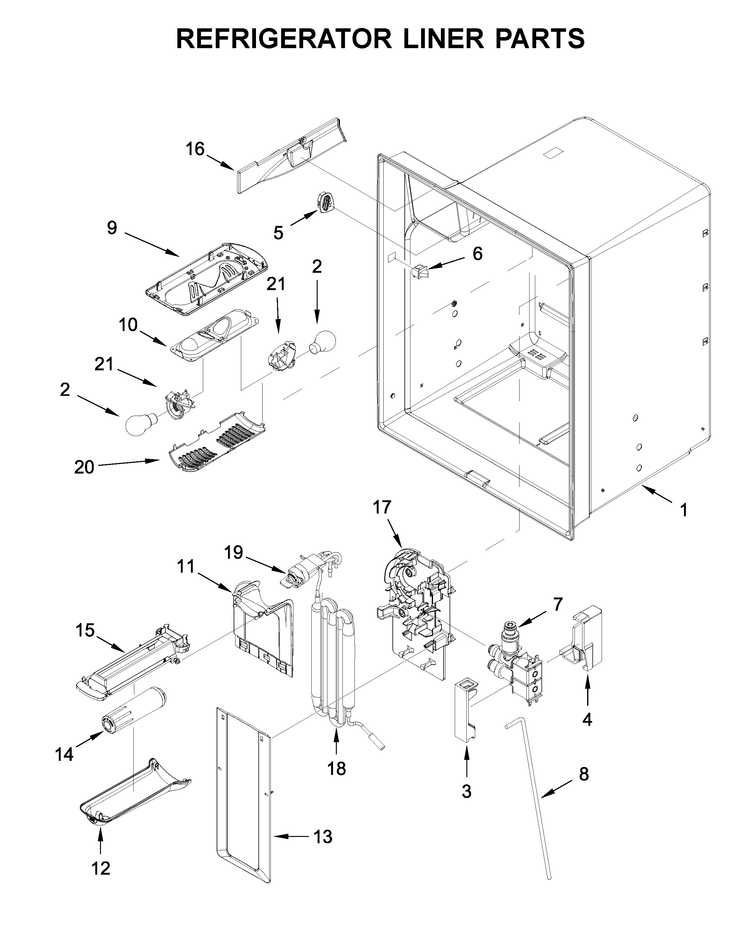 Refrigerator liner parts