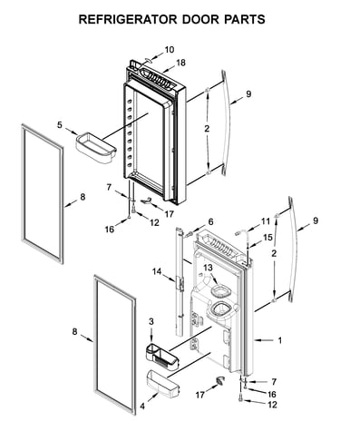Refrigerator door parts