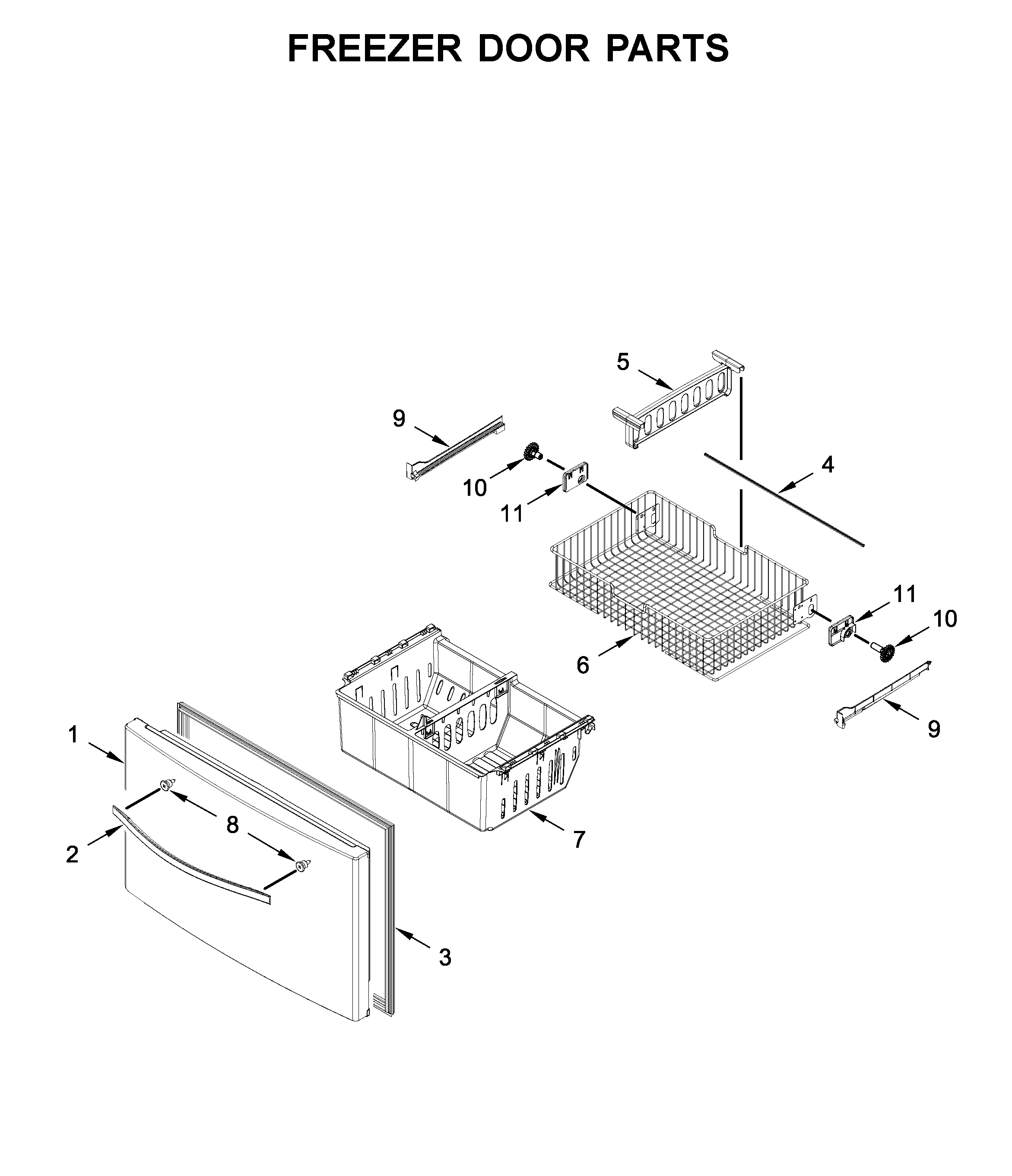 Freezer door parts