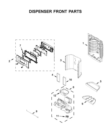 Dispenser front parts