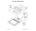 Whirlpool WED6120HW0 top and console parts diagram