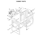 Whirlpool WED5100HW0 cabinet parts diagram