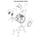 Whirlpool WFW5620HW1 tub and basket parts diagram