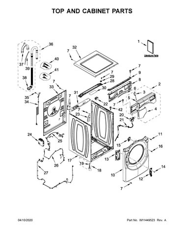 Top and cabinet parts