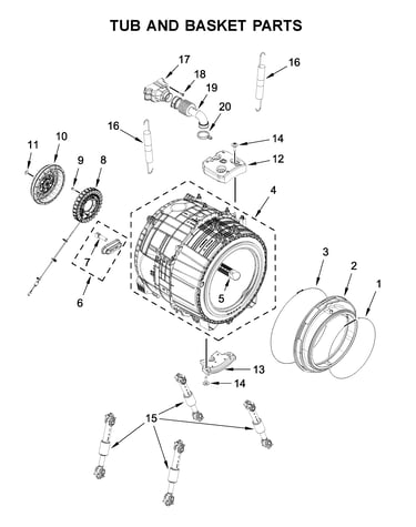 Tub and basket parts