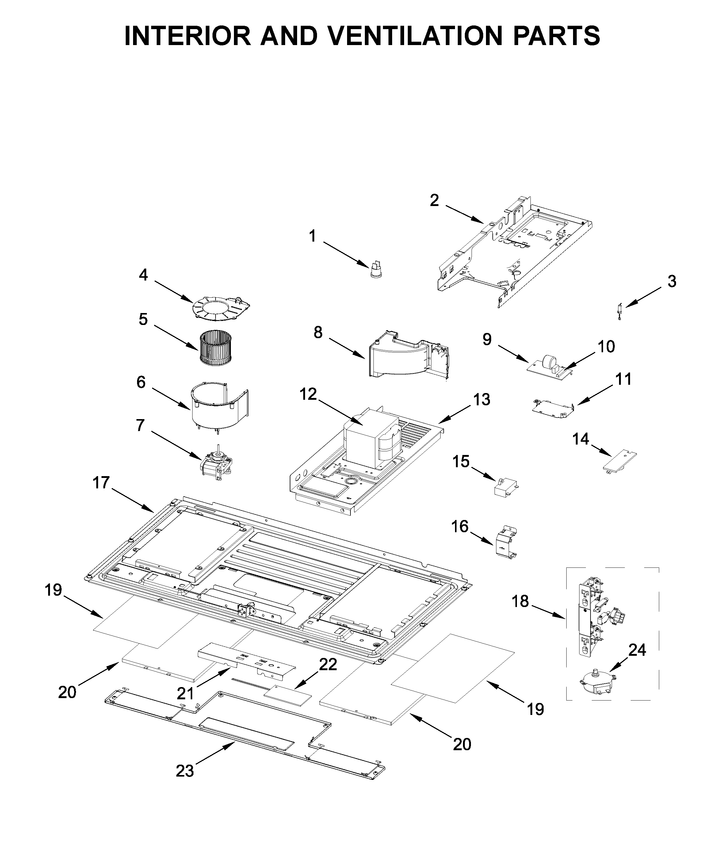 Interior and ventilation parts