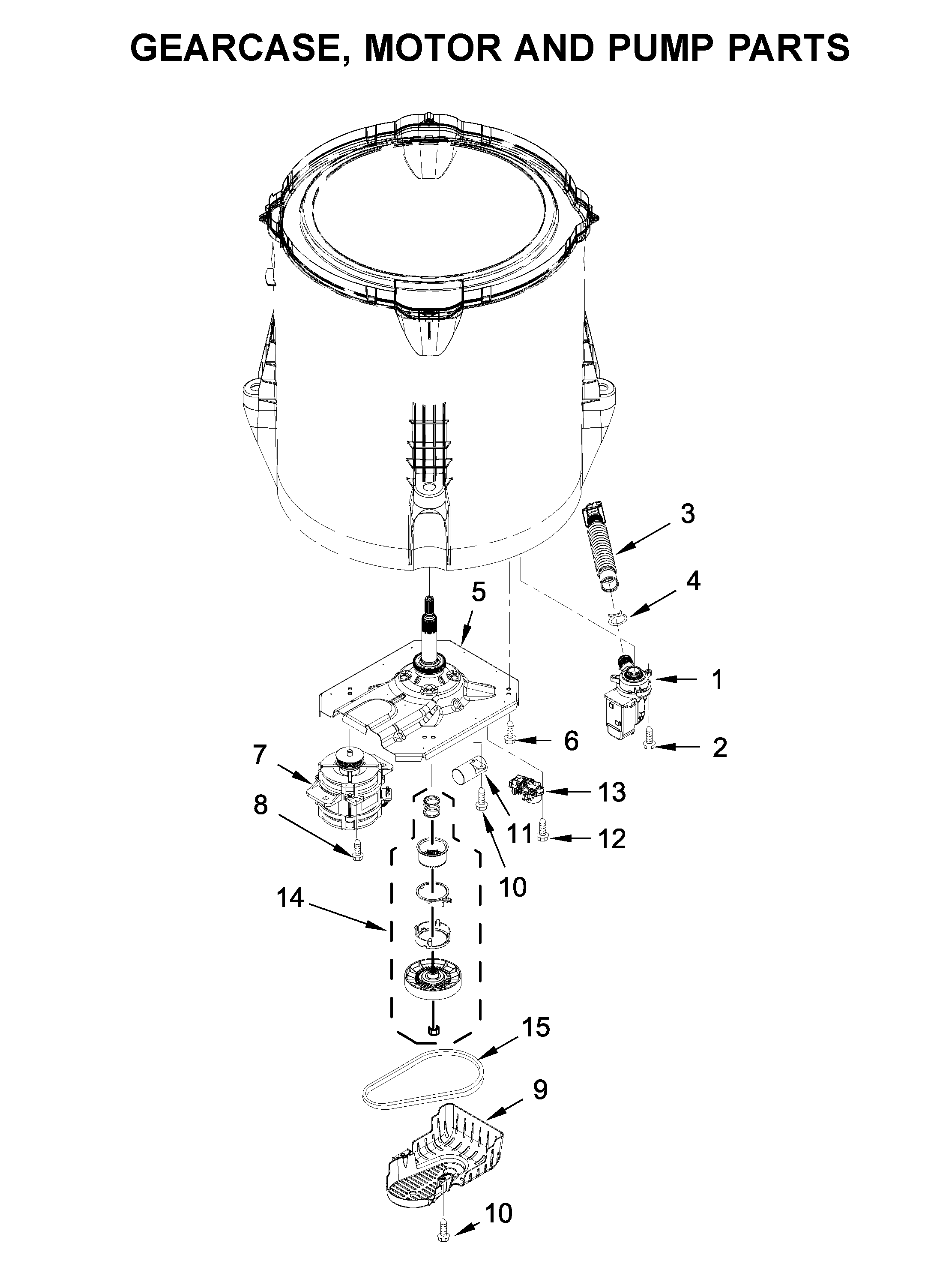 GEARCASE, MOTOR AND PUMP PARTS