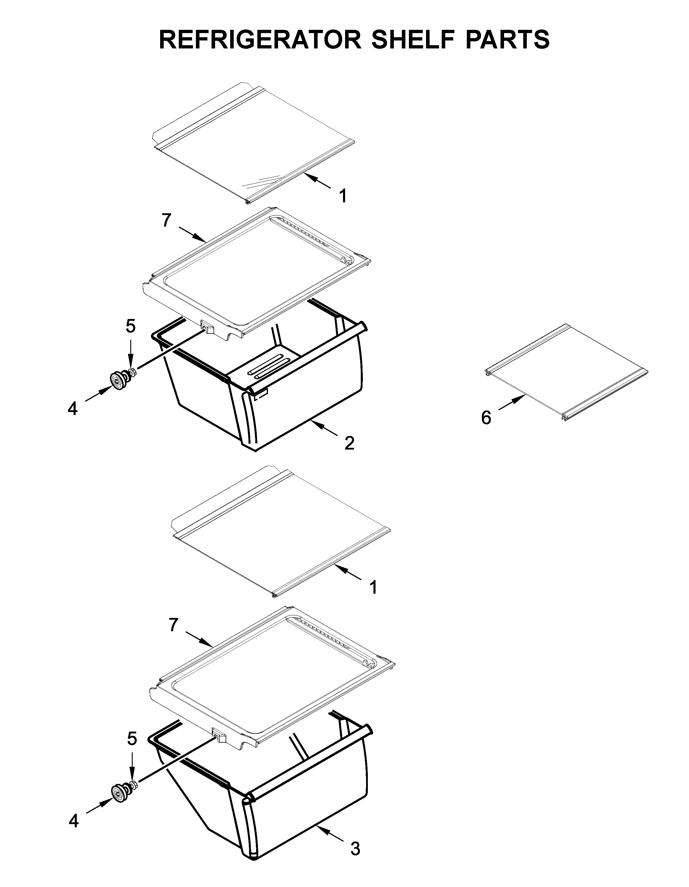 Refrigerator shelf parts