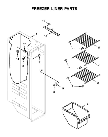 Freezer liner parts