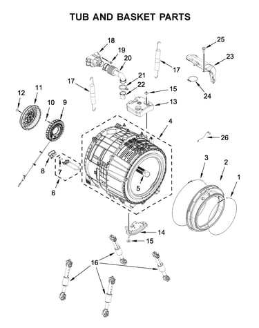 Tub and basket parts