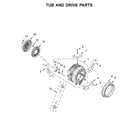 Whirlpool WFW5090GW2 tub and drive parts diagram