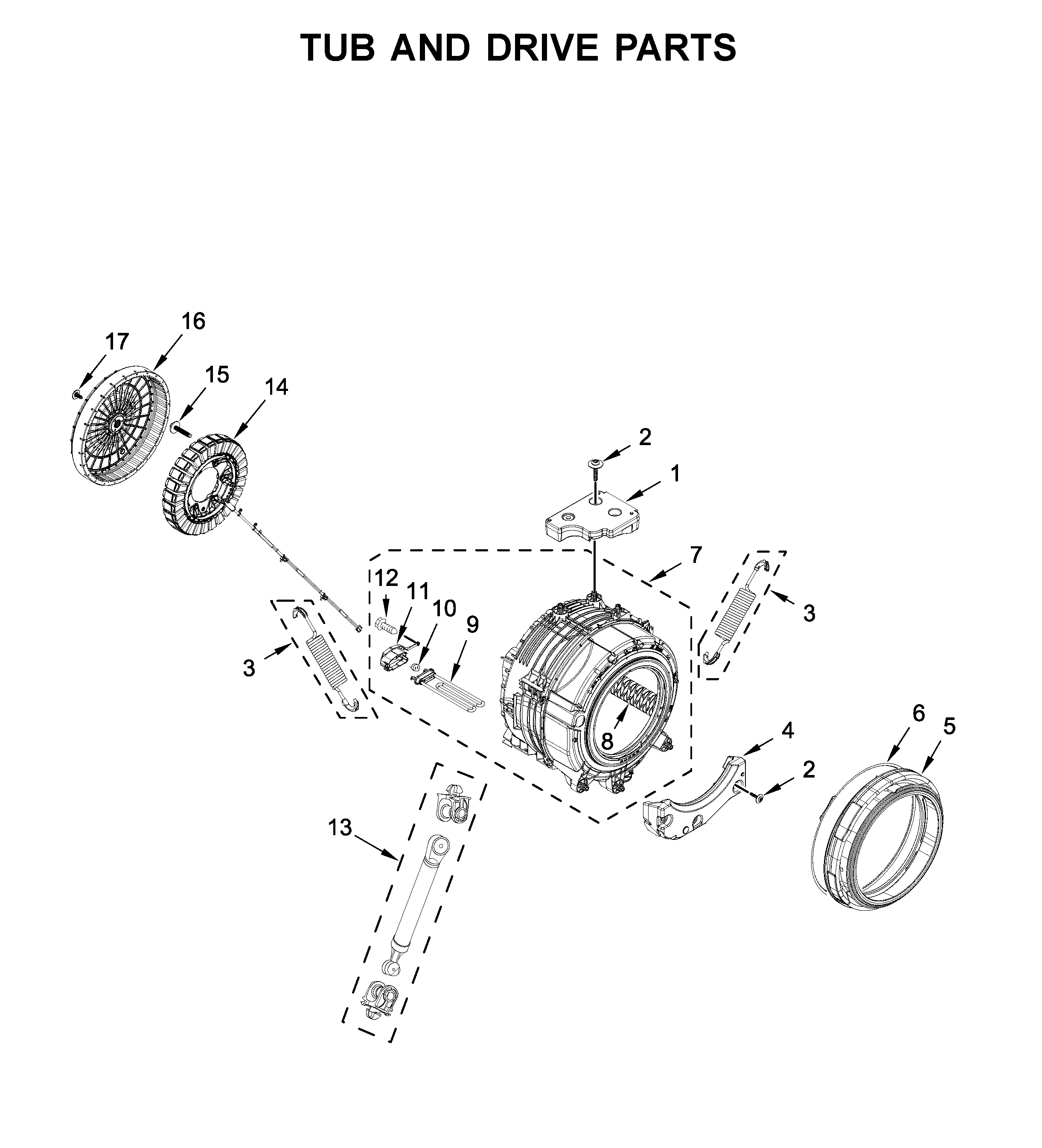 Tub and drive parts