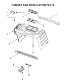 Cabinet and installation parts