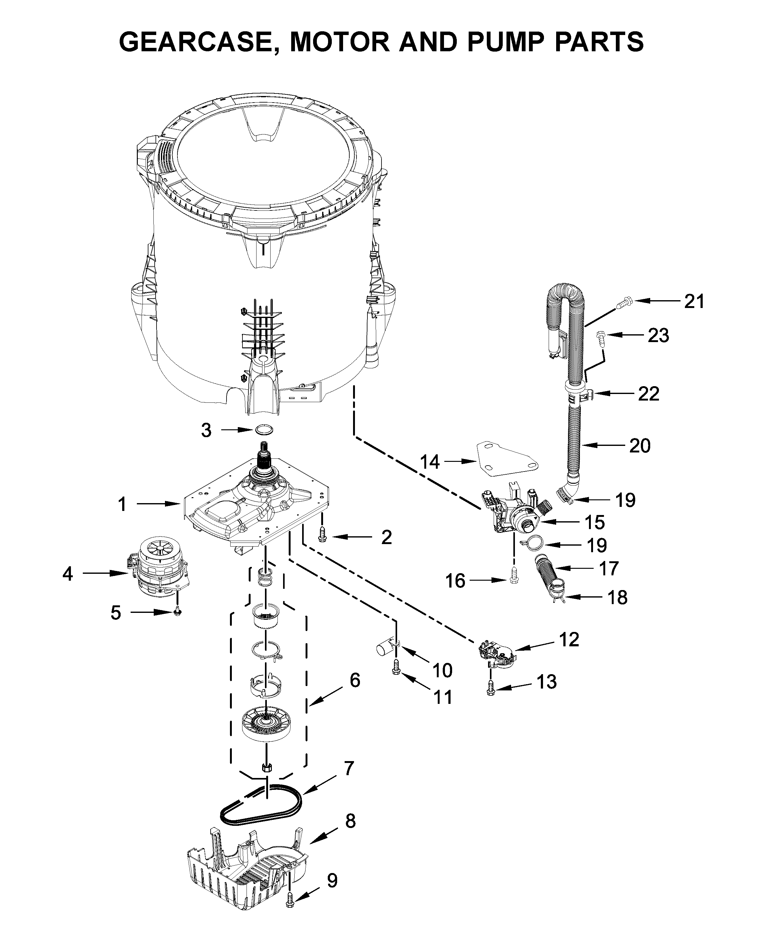 GEARCASE, MOTOR AND PUMP PARTS