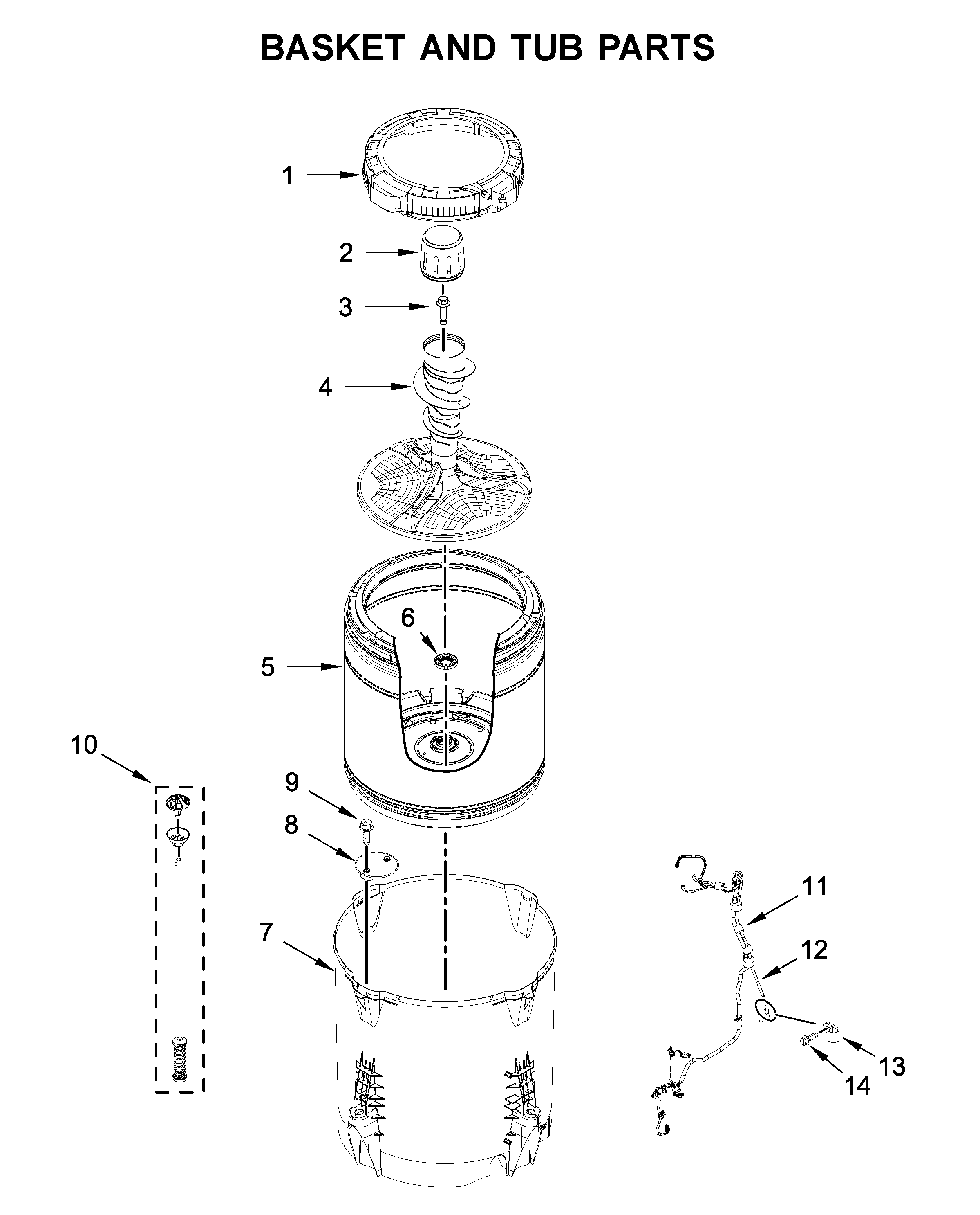 Basket and tub parts