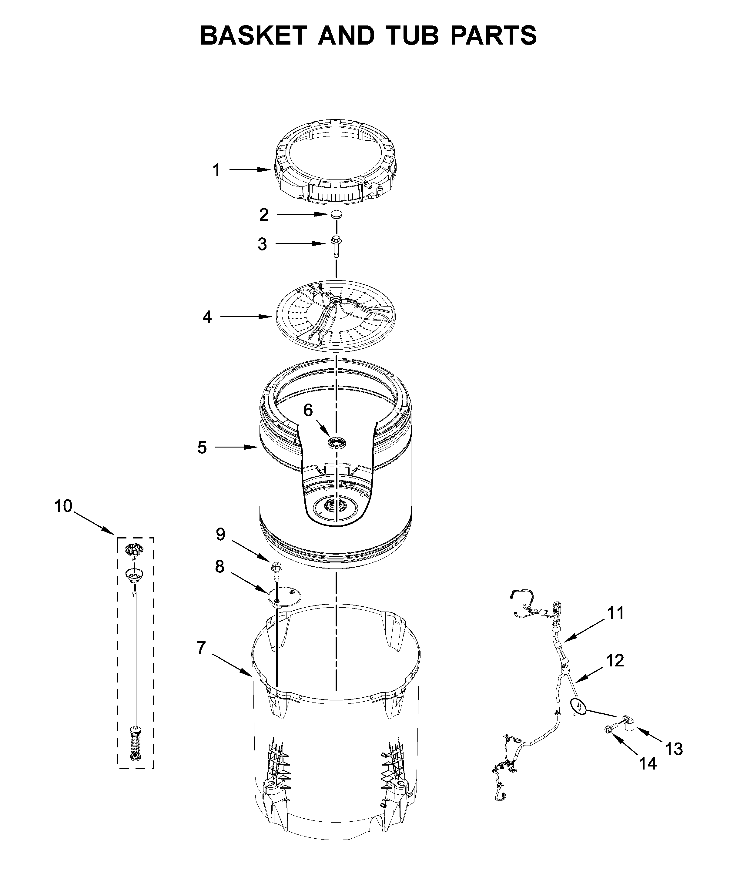 Basket and tub parts
