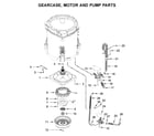 Maytag MVW8230HC0 gearcase, motor and pump parts diagram