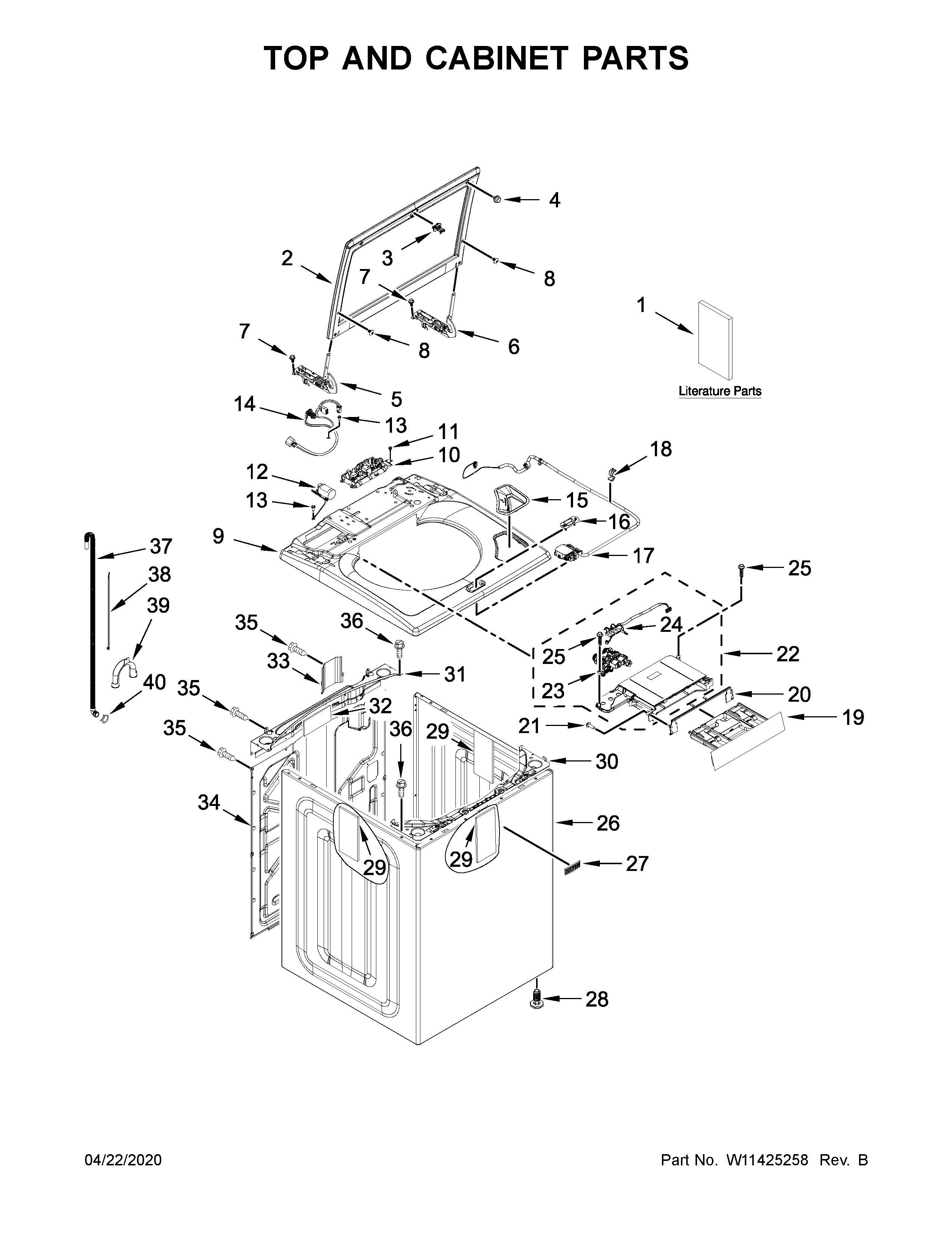 TOP AND CABINET PARTS