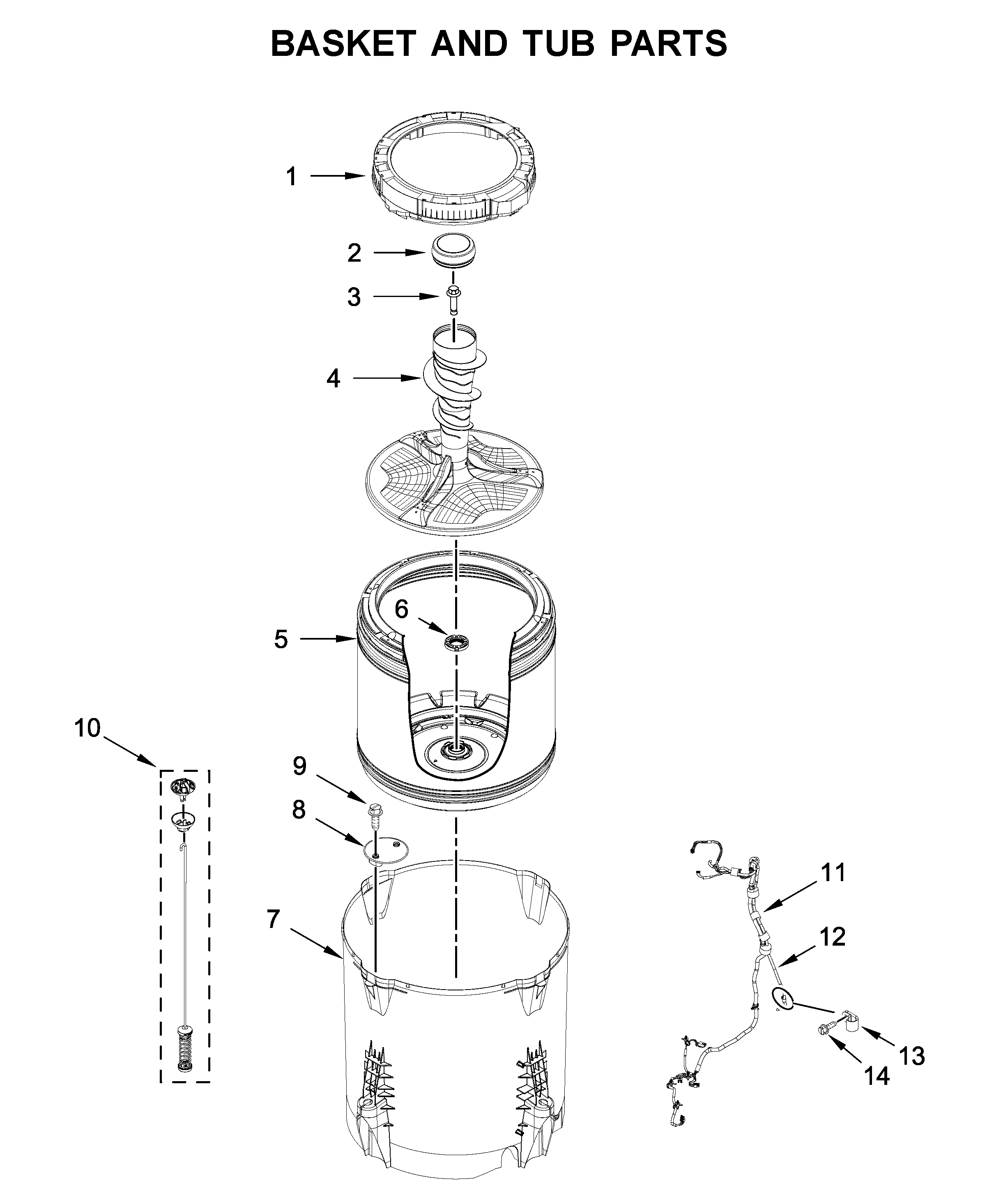 Basket and tub parts