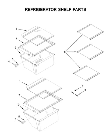 Refrigerator shelf parts