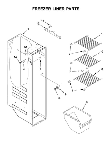 Freezer liner parts