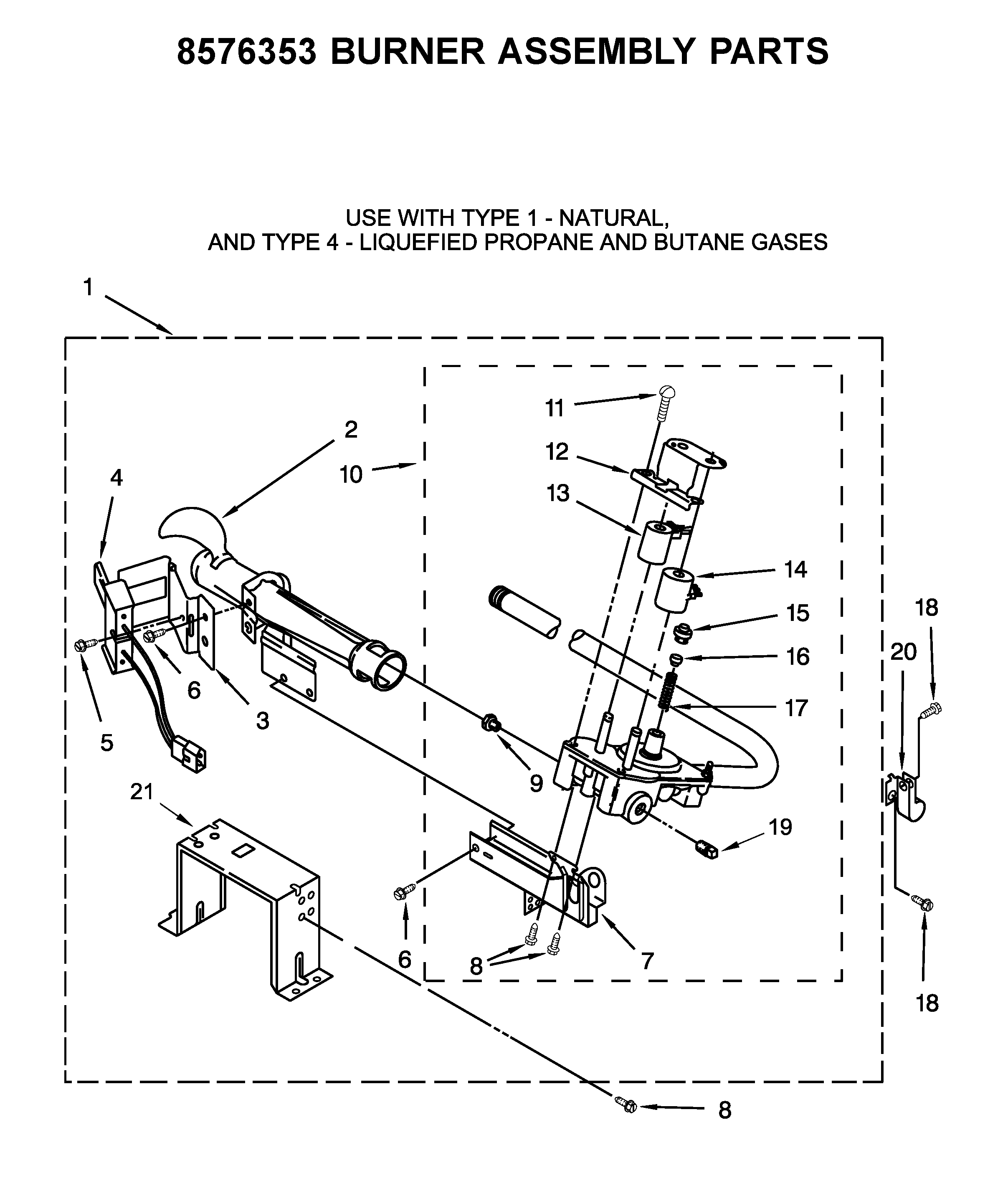 Burner assembly parts