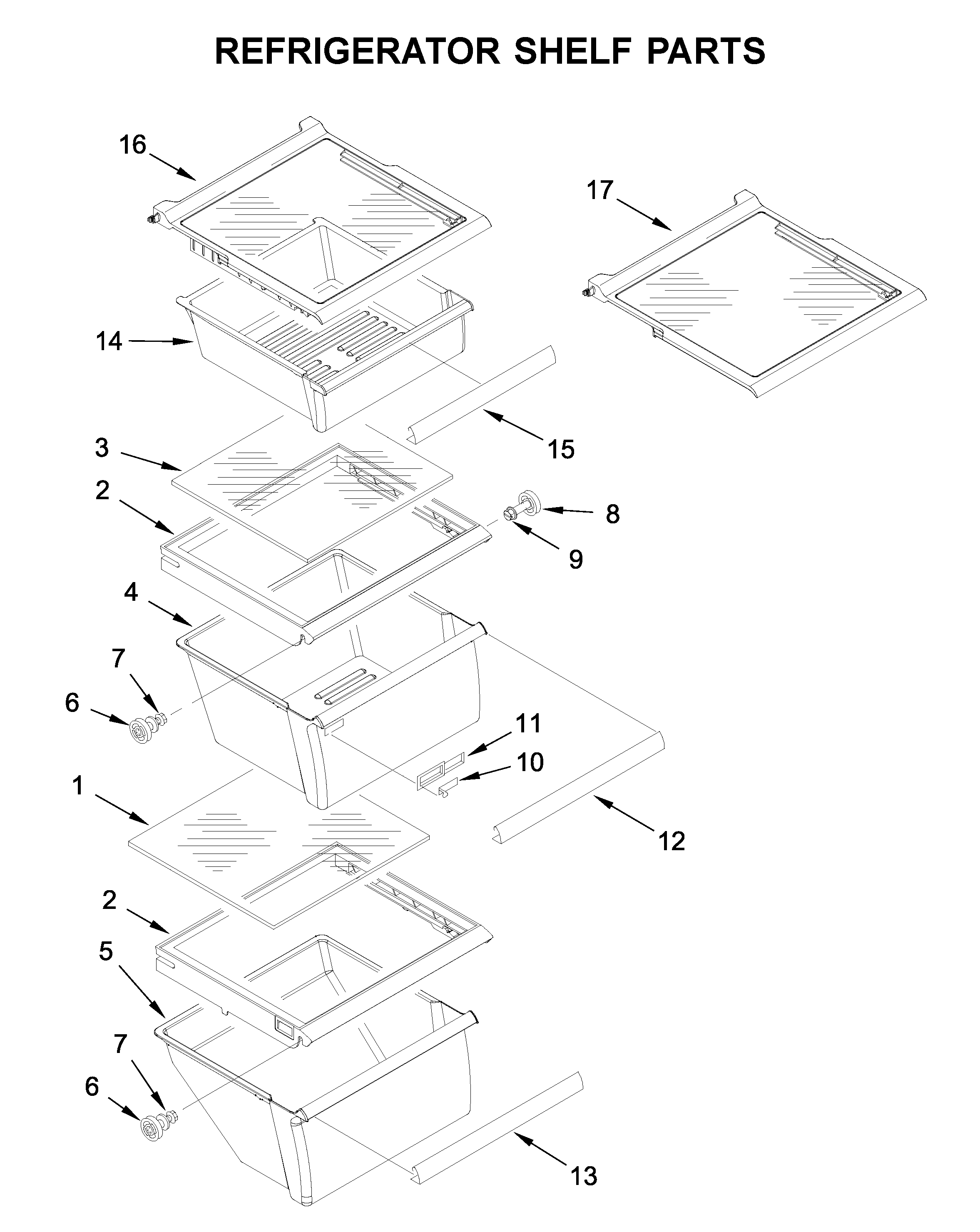 REFRIGERATOR SHELF PARTS