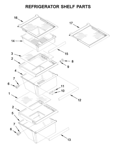 Refrigerator shelf parts